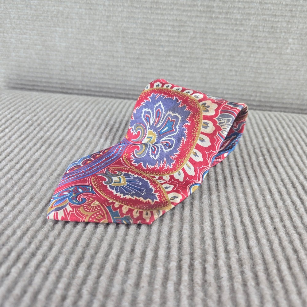 Ketch Classics Mens Red Multi Paisley Classic Wide Necktie